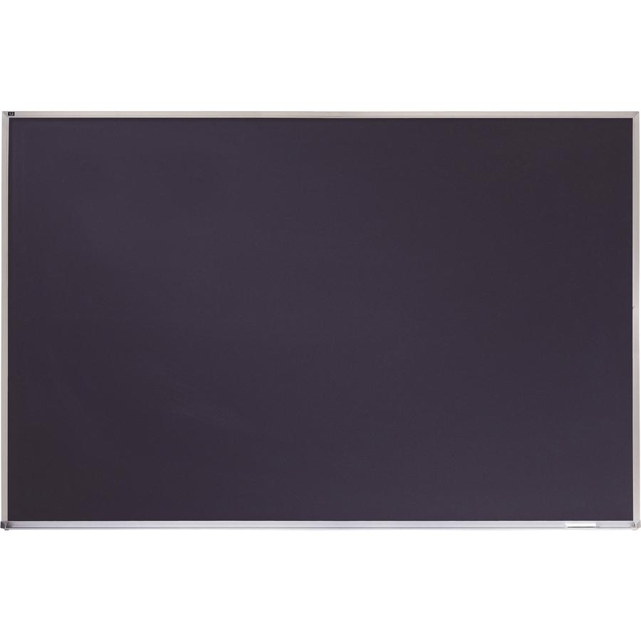 Quartet DuraMax Porcelain Magnetic Chalkboard - 72" (6 ft) Width x 48" (4 ft) Height - Black Porcelain Surface - Silver Aluminum Frame - Horizontal - 1 / Each. Picture 3