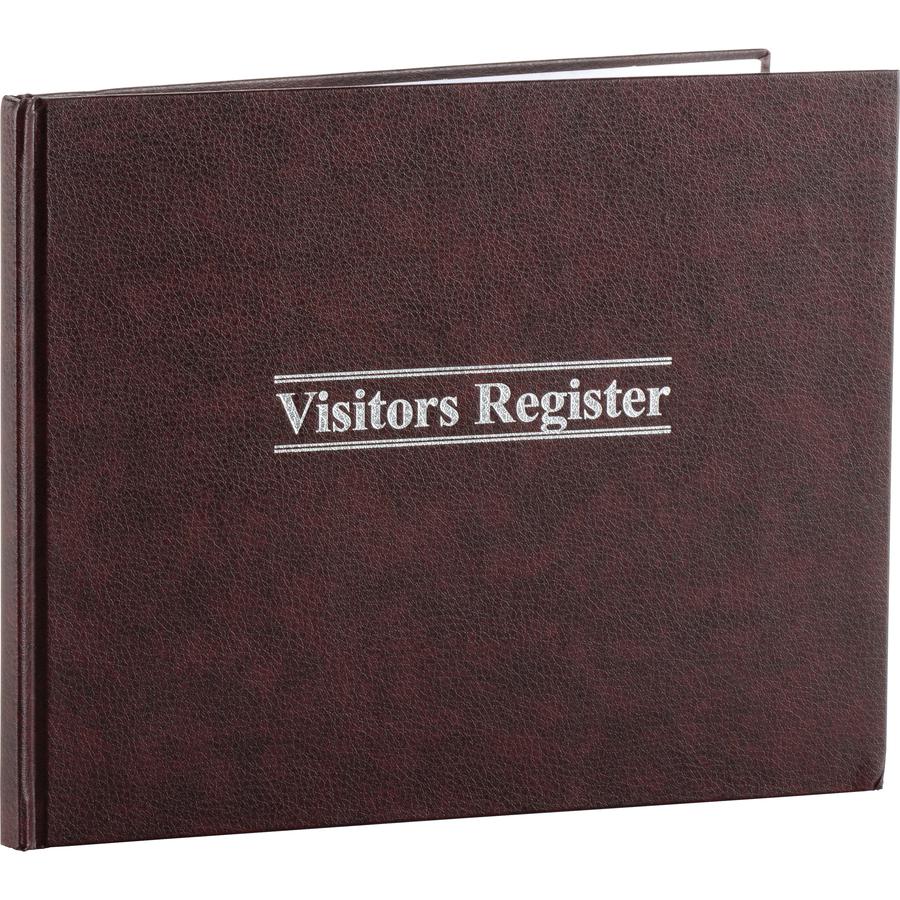 Wilson Jones Visitors Register Book - 56 Sheet(s) - Letter - 8.25" x 10.38" Sheet Size - 5 Columns per Sheet - Black Print Color - Red Cover - 1 Each. Picture 2