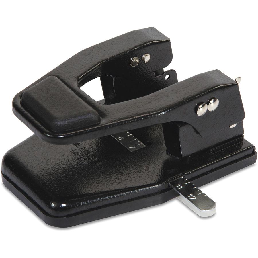 Master MP250 Hole Punch - 2 Punch Head(s) - 40 Sheet of 20lb Paper - 9/32" Punch Size - Round Shape - 13.8" x 12.5" x 9.5" - Black. Picture 2