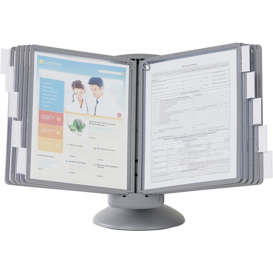 DURABLE&reg; SHERPA&reg; Motion Reference Display System - Desktop - 360&deg; Rotation - 10 Double Sided Panels - Letter Size - Anti-Flective/Non-Glare - Assorted Colors. Picture 4