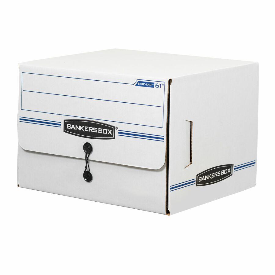 Bankers Box Side-Tab File Storage Boxes - Internal Dimensions: 15.25" Width x 13.50" Depth x 10.75" Height - External Dimensions: 16" Width x 14" Depth x 11.3" Height - Media Size Supported: Letter - . Picture 3