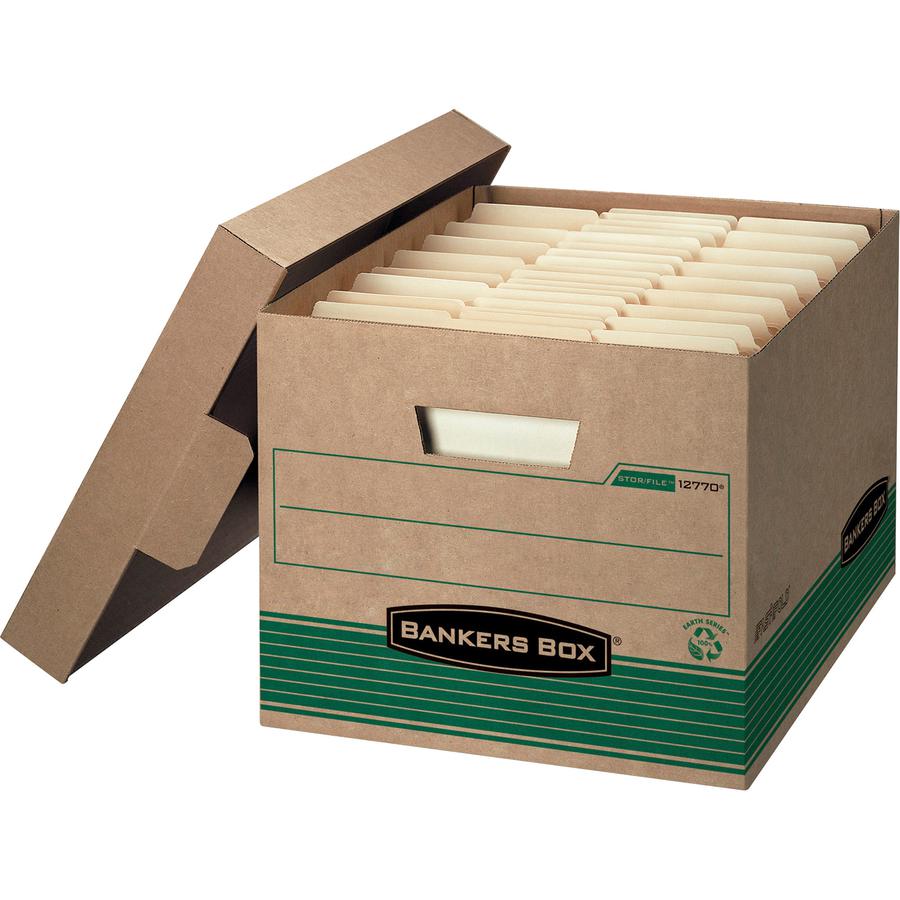 Bankers Box Recycled STOR/FILE File Storage Box - Internal Dimensions: 12" Width x 15" Depth x 10" Height - External Dimensions: 12.5" Width x 16.3" Depth x 10.3" Height - Media Size Supported: Letter. Picture 2