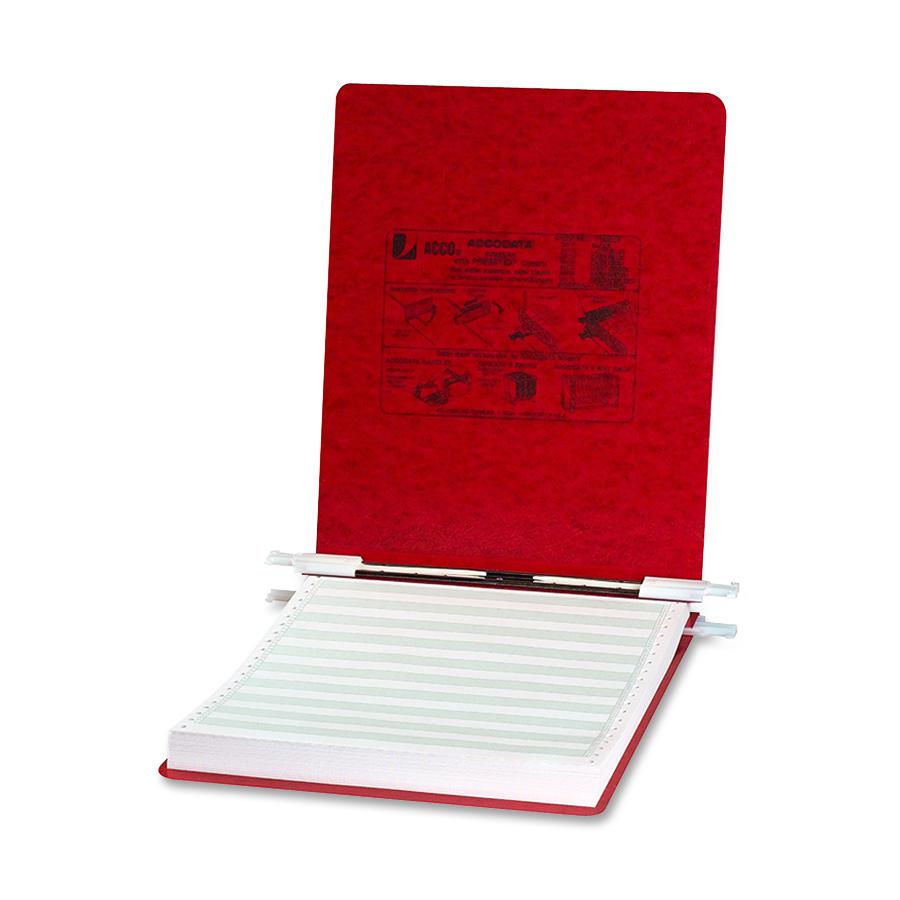 ACCO PRESSTEX Unburst Sheet Covers - 6" Binder Capacity - 9 1/2" x 11" Sheet Size - Executive Red - Recycled - Retractable Filing Hooks, Hanging System, Moisture Resistant, Water Resistant - 1 / Each. Picture 2