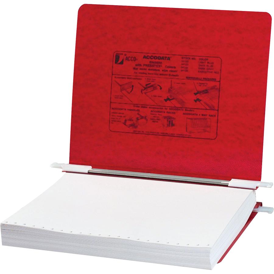 ACCO PRESSTEX Unburst Sheet Covers - 6" Binder Capacity - Letter - 8 1/2" x 11" Sheet Size - Executive Red - Recycled - Retractable Filing Hooks, Hanging System, Moisture Resistant, Water Resistant - . Picture 2