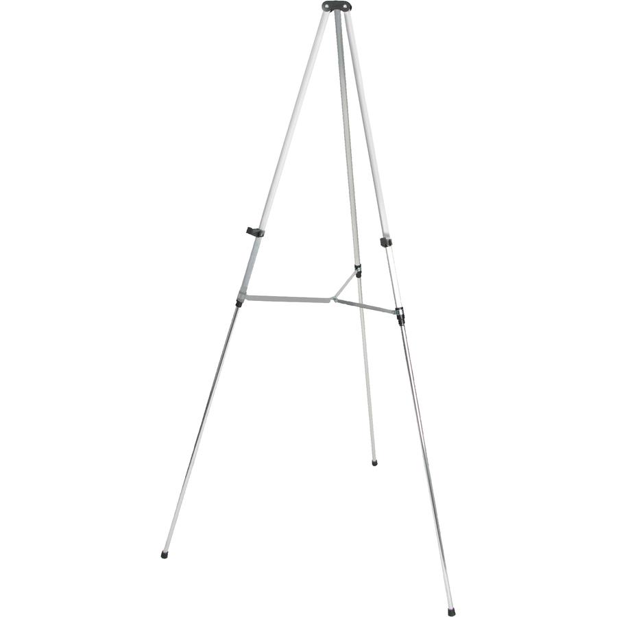 Quartet Lightweight Telescoping Display Easel - 25 lb Load Capacity - 66" Height - Aluminum, Steel, Metal - Silver. Picture 2