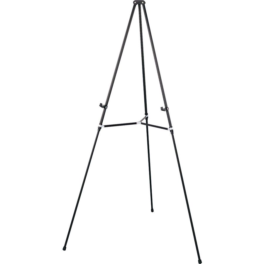 Quartet Lightweight Telescoping Display Easel - 25 lb Load Capacity - 66" Height - Aluminum, Steel, Metal - Black. Picture 2
