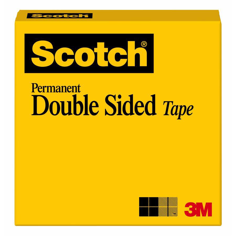 Scotch Permanent Double-Sided Tape - 1/2"W - 36 yd Length x 0.50" Width - 3" Core - Long Lasting - For Joining, Splicing, Mounting - 1 / Roll - Clear. Picture 2