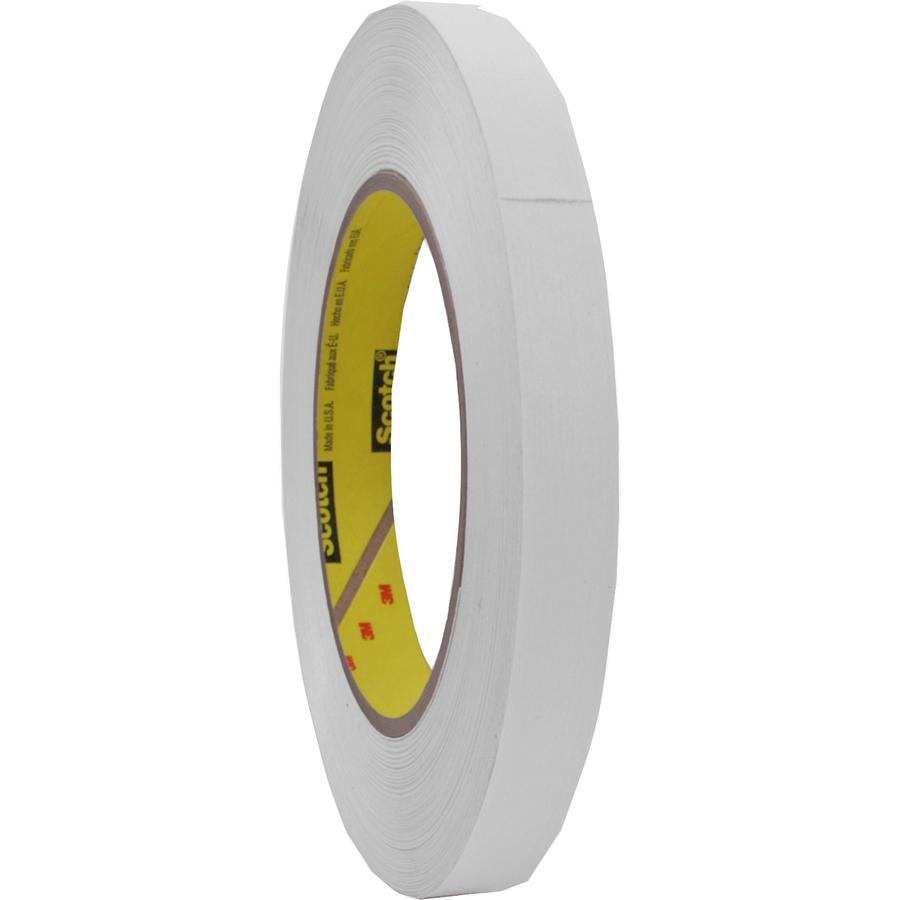 Scotch Flatback Write-On Paper Tape - 20 yd Length x 0.50" Width - 3" Core - 6.70 mil - Rubber Backing - 1 / Roll - White. Picture 2