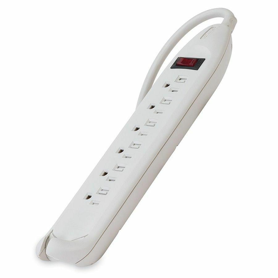 Belkin 6-Outlet Power Strip with Circuit Breaker and 12ft Cord - White - 3-prong - 6 - 12 ft Cord - Beige. Picture 2
