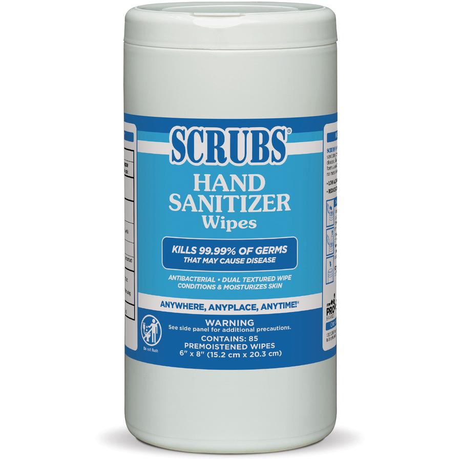 SCRUBS Hand Sanitizer Wipes - Blue, White - 85 Per Canister - 1 Each. Picture 3