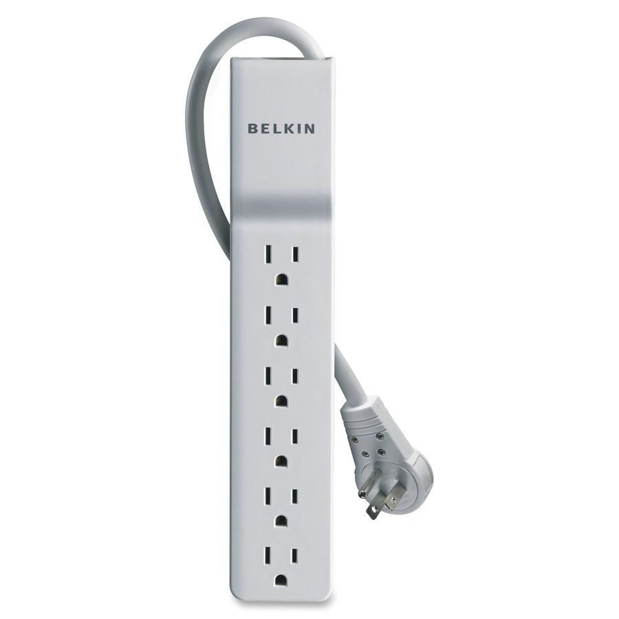Belkin 6 Outlet Home/Office Surge Protector -Rotating plug - 8 foot cord - White -720 Joules - 6 x AC Power - 720 J. Picture 2