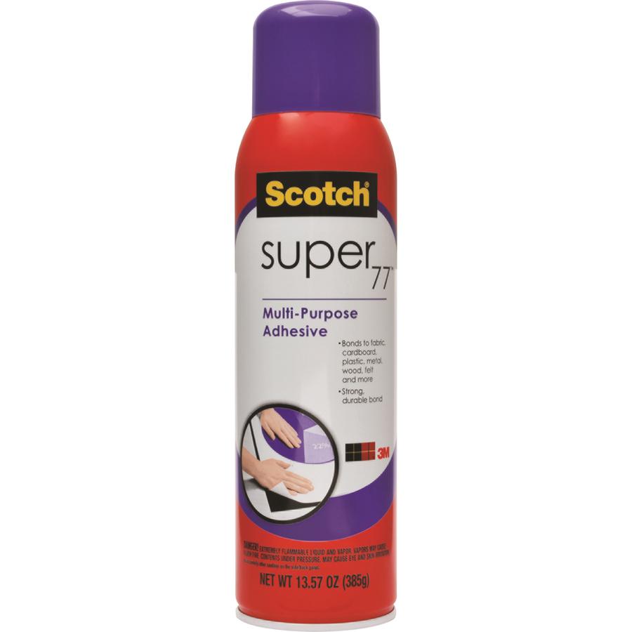 Scotch Super 77 Multipurpose Spray Adhesive - 13.57 oz - 1 Each - Black. Picture 2