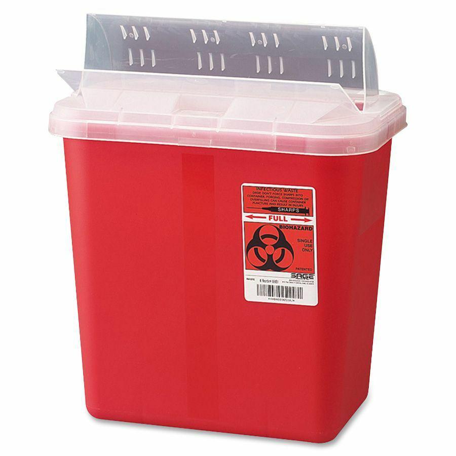 Covidien Sharps Medical Waste Container - 2 gal Capacity - 12.8" Height x 10.5" Width x 7.3" Depth - Red - 1 Each. Picture 2