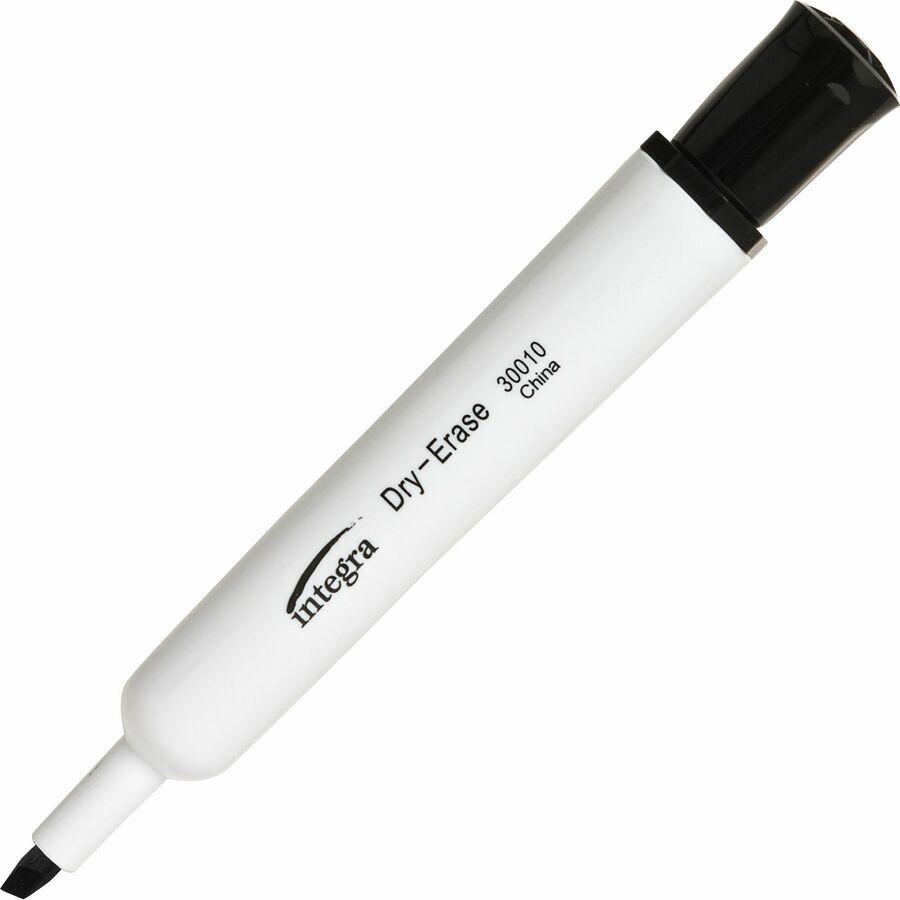Integra Chisel Point Dry-erase Markers - Chisel Marker Point Style - Black - 1 Dozen. Picture 2