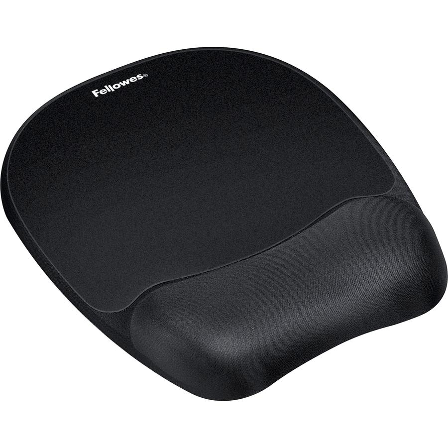 Fellowes Memory Foam Mouse Pad/Wrist Rest- Black - 1" x 7.94" x 9.25" Dimension - Black - Memory Foam - Wear Resistant, Tear Resistant, Skid Proof - 1 Pack. Picture 4