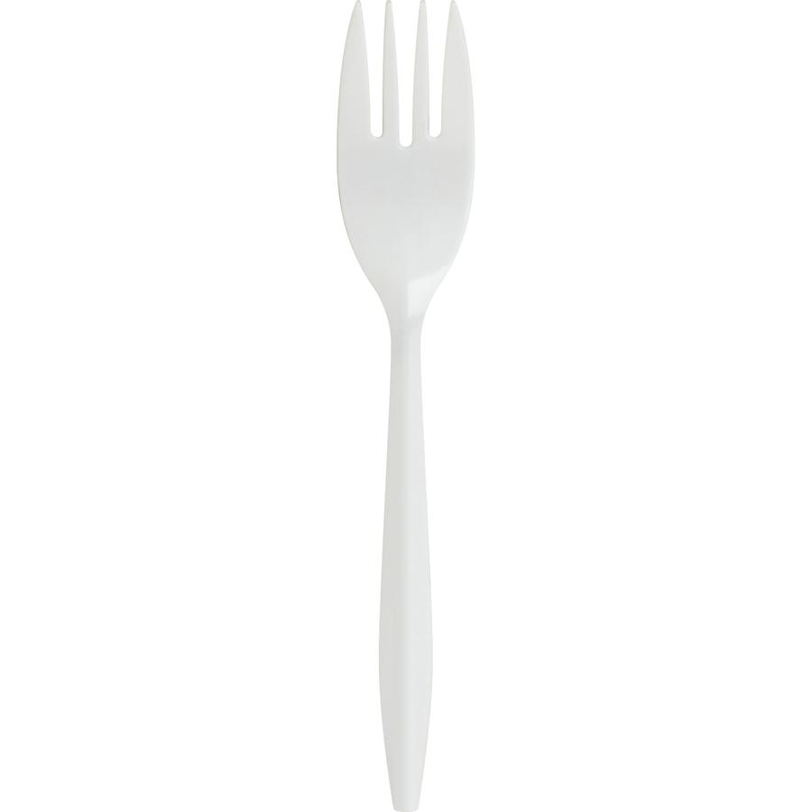 Genuine Joe Medium-weight Cutlery - 1000/Carton - Polypropylene - White. Picture 2