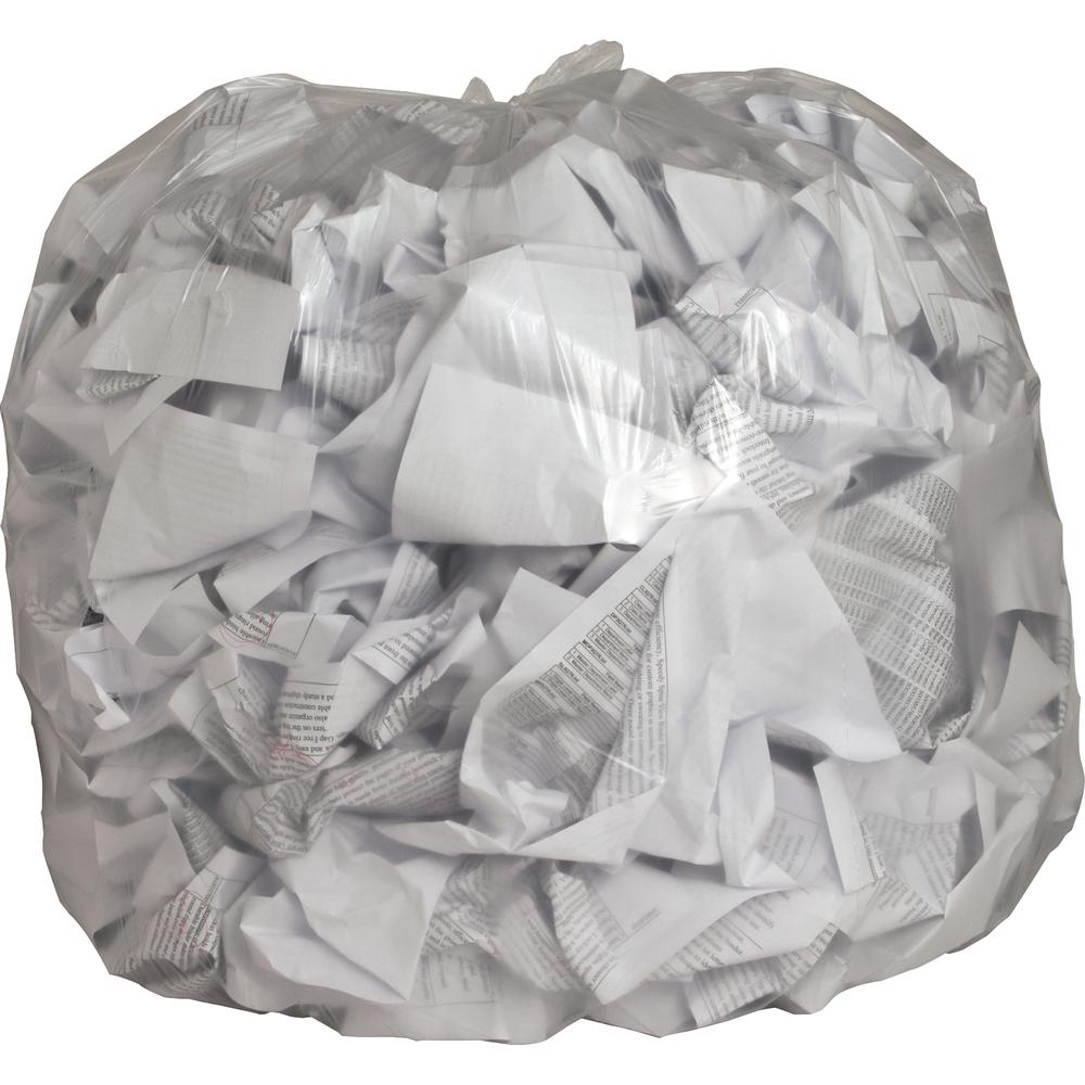 Genuine Joe Clear Trash Can Liners - 45 gal - 40" Width x 46" Length x 0.60 mil (15 Micron) Thickness - Low Density - Clear - Film - 250/Carton - Multipurpose. Picture 2