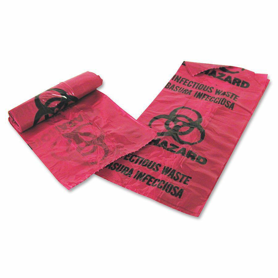 Medegen MHMS Infectious Waste Red Disposal Bags - 1 gal Capacity - 11" Width x 14" Length - 1.25 mil (32 Micron) Thickness - Red - 200/Box - Office Waste. Picture 2
