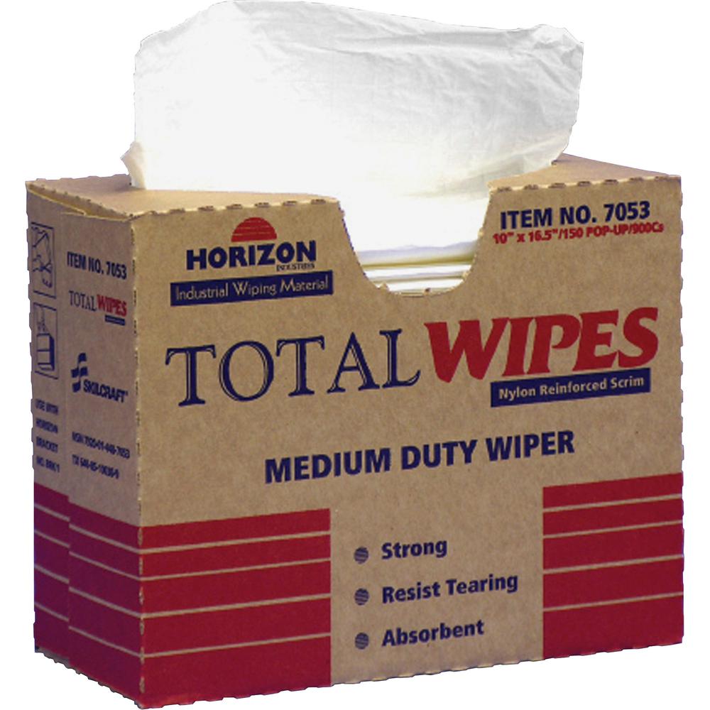 SKILCRAFT Medium-Duty Wiping Towel - Towel - 150 / Box - White. Picture 2