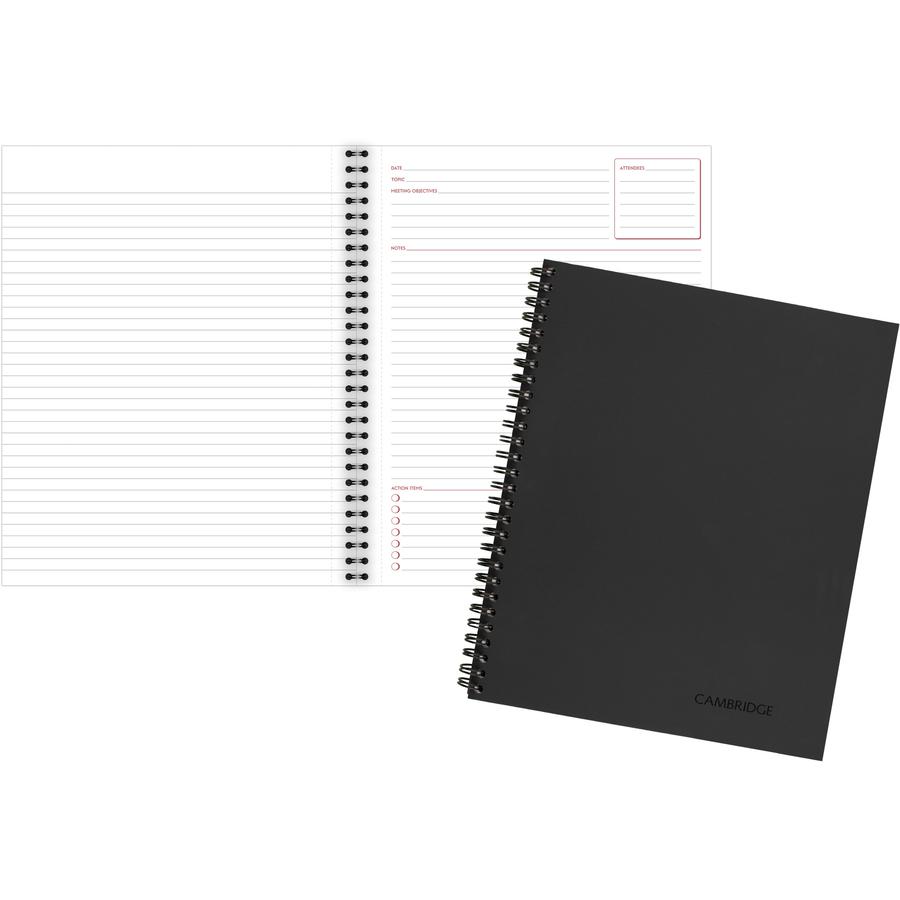 Mead Limited Meeting Notebooks - Letter - 80 Sheets - Wire Bound - Letter - 8 1/2" x 11" - BlackLinen Cover - Perforated - 1 Each. Picture 5