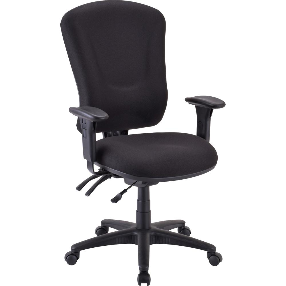 Lorell Accord Fabric Swivel Task Chair - Black Polyester Seat - Black Frame - 1 Each. Picture 3