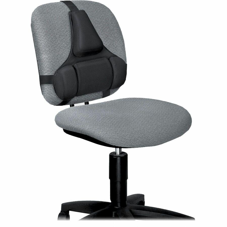 Fellowes Professional Series Back Support with Microban&reg; Protection - Strap Mount - Black - Fabric, Memory Foam. Picture 5
