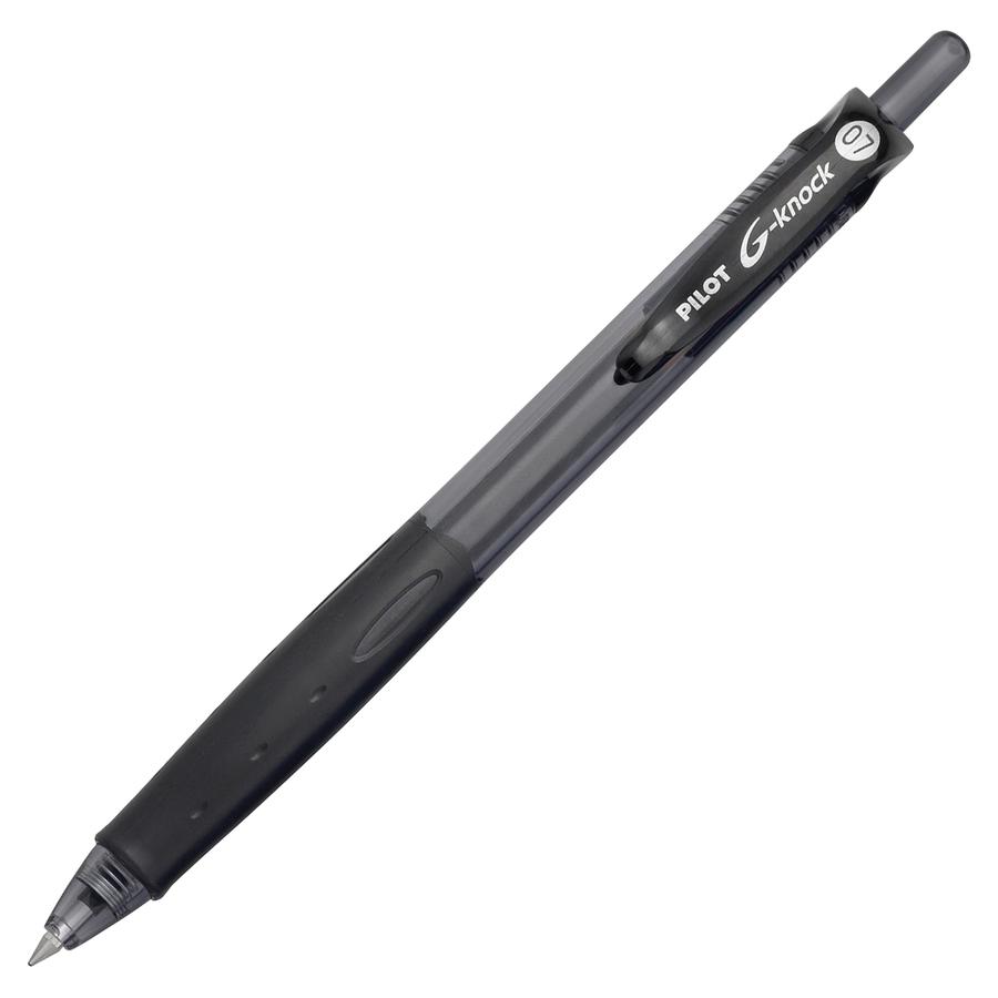 Pilot BeGreen G-Knock Retractable Gel Ink Pens - Fine Pen Point - 0.7 mm Pen Point Size - Refillable - Retractable - Black Gel-based Ink - Black Barrel - 1 Dozen. Picture 3