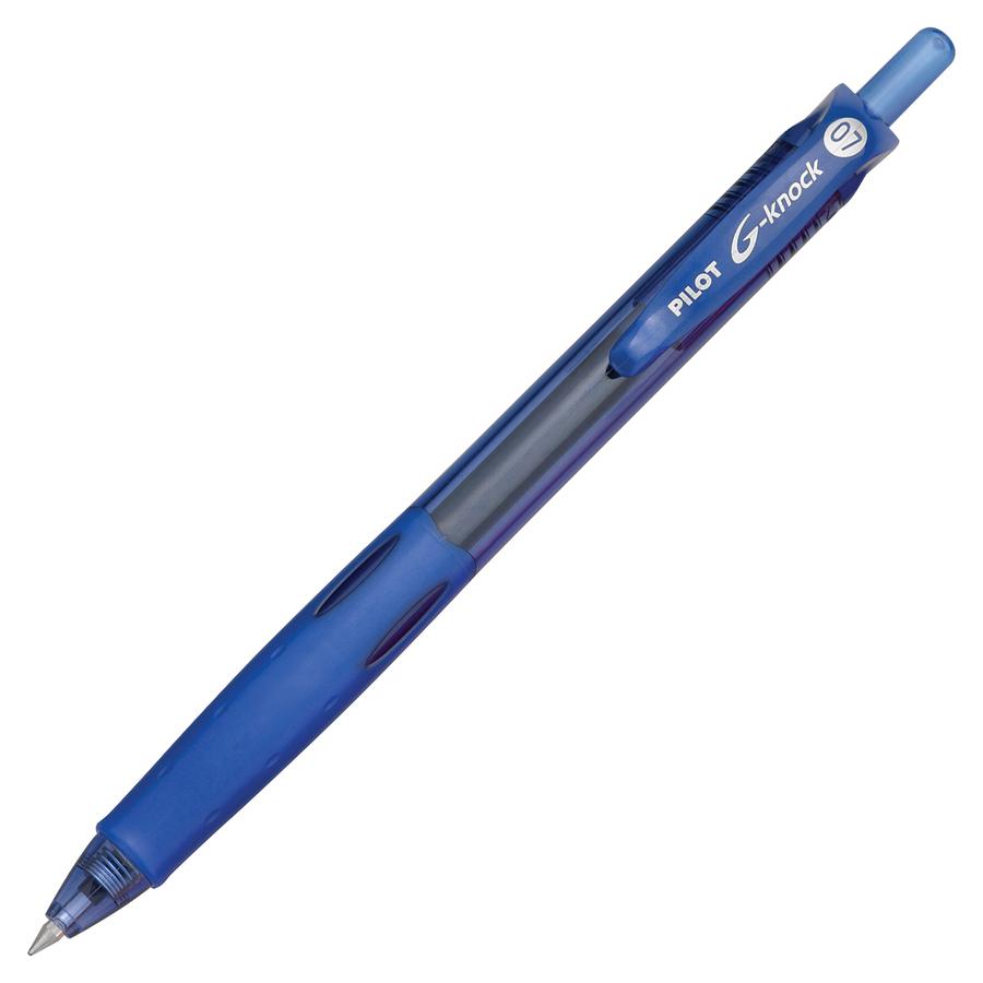 Pilot BeGreen G-Knock Retractable Gel Ink Pens - Fine Pen Point - 0.7 mm Pen Point Size - Refillable - Retractable - Blue Gel-based Ink - Blue Barrel - 1 Dozen. Picture 3