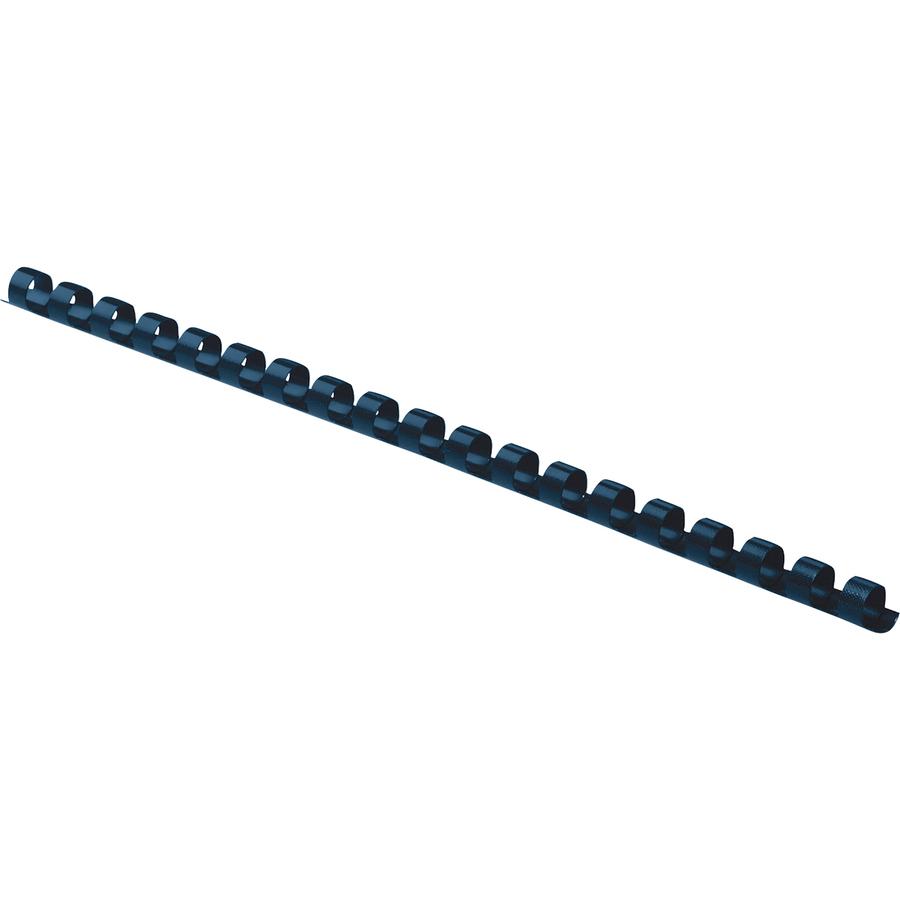 Fellowes Plastic Binding Combs - 0.3" Height x 10.8" Width x 0.3" Depth - 0.31" Maximum Capacity - 40 x Sheet Capacity - For Letter Sheet - Round - Navy - Plastic - 100 / Pack. Picture 7