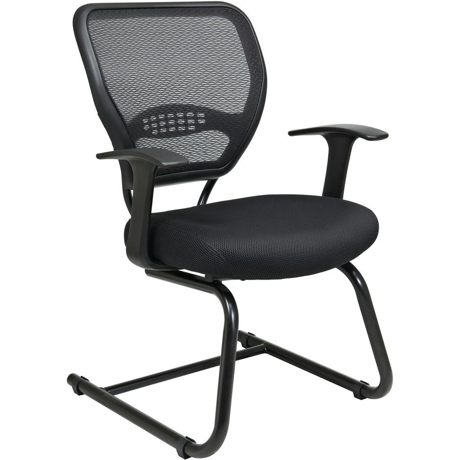 Office Star Professional Air Grid Back Visitors Chair - Black Seat - Sled Base - Black - 1 Each. Picture 5