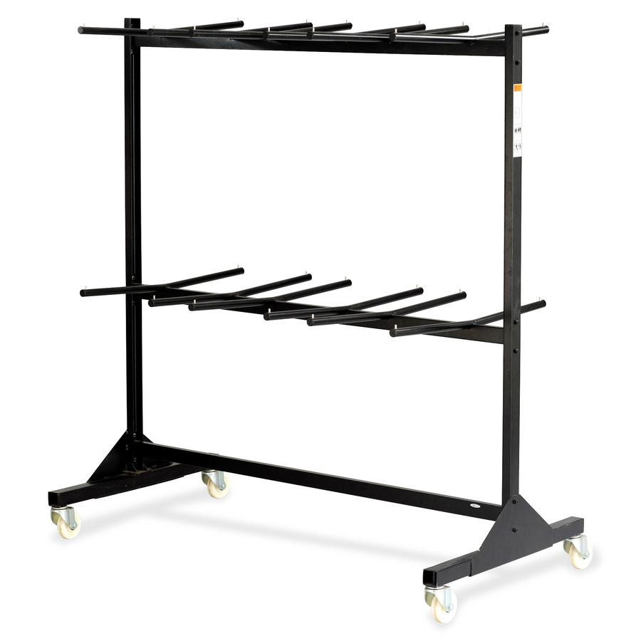 Safco Double Tier Chair Cart - 840 lb Capacity - 4 Casters - 4" Caster Size - Steel - x 64.5" Width x 33.5" Depth x 70.3" Height - Black - 1 Each. Picture 2