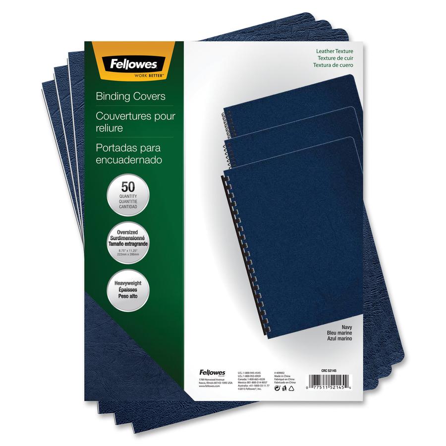 Fellowes Executive Presentation Covers - 11.3" Height x 8.8" Width x 0.1" Depth - 8 3/4" x 11 1/4" Sheet - Rectangular - Vinyl - 50 / Pack. Picture 6