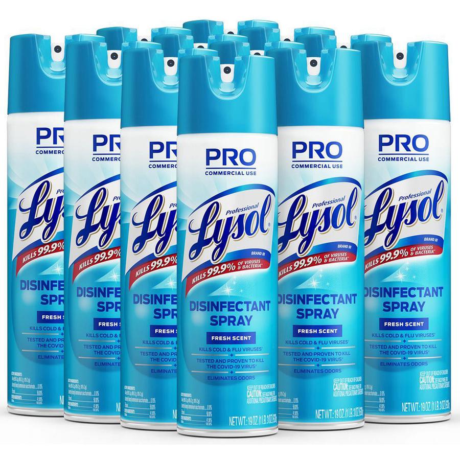 Professional Lysol Disinfectant Spray - For Multi Surface - 19 fl oz (0.6 quart) - Fresh Scent - 12 / Carton - Pleasant Scent, Disinfectant, CFC-free - Clear. Picture 6
