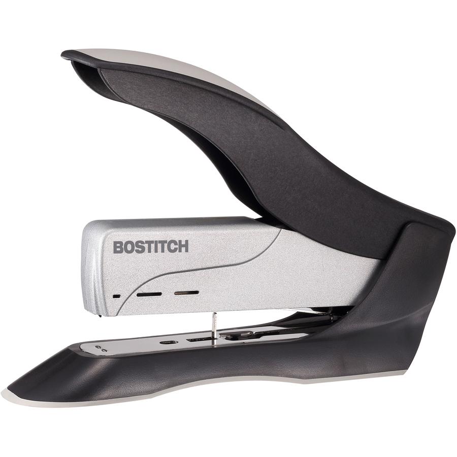 Bostitch Spring-Powered Antimicrobial Heavy Duty Stapler - 100 Sheets Capacity - 210 Staple Capacity - Full Strip - 1/2" Staple Size - 1 Each - Black, Gray. Picture 12