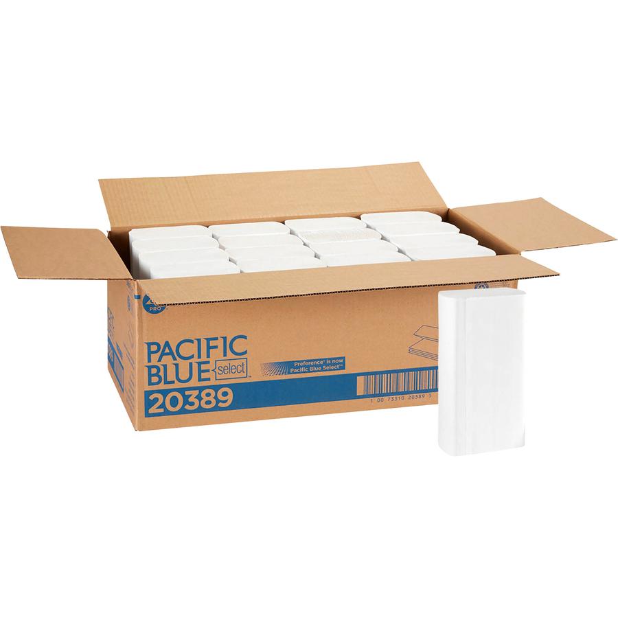Pacific Blue Select Multifold Premium Paper Towels - 1 Ply - 9.20" x 9.40" - White - Paper - 4000 Per Carton - 16 / Carton. Picture 3