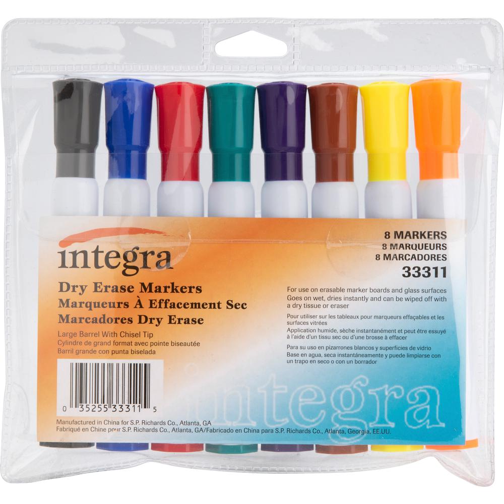 Integra Chisel Point Dry-erase Markers - Chisel Marker Point Style - Assorted - 1 / Set. Picture 4
