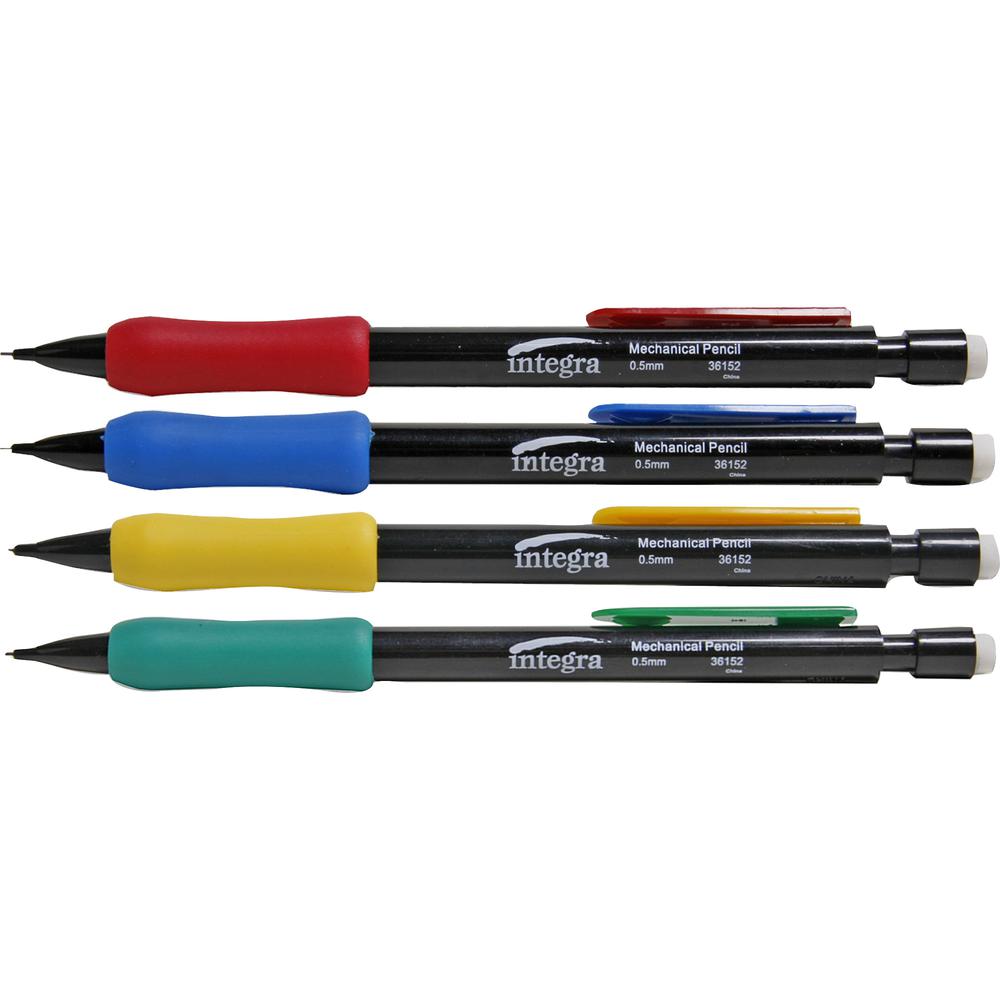 Integra Grip Mechanical Pencils - 0.5 mm Lead Diameter - Refillable - Assorted Barrel - 1 Dozen. Picture 2