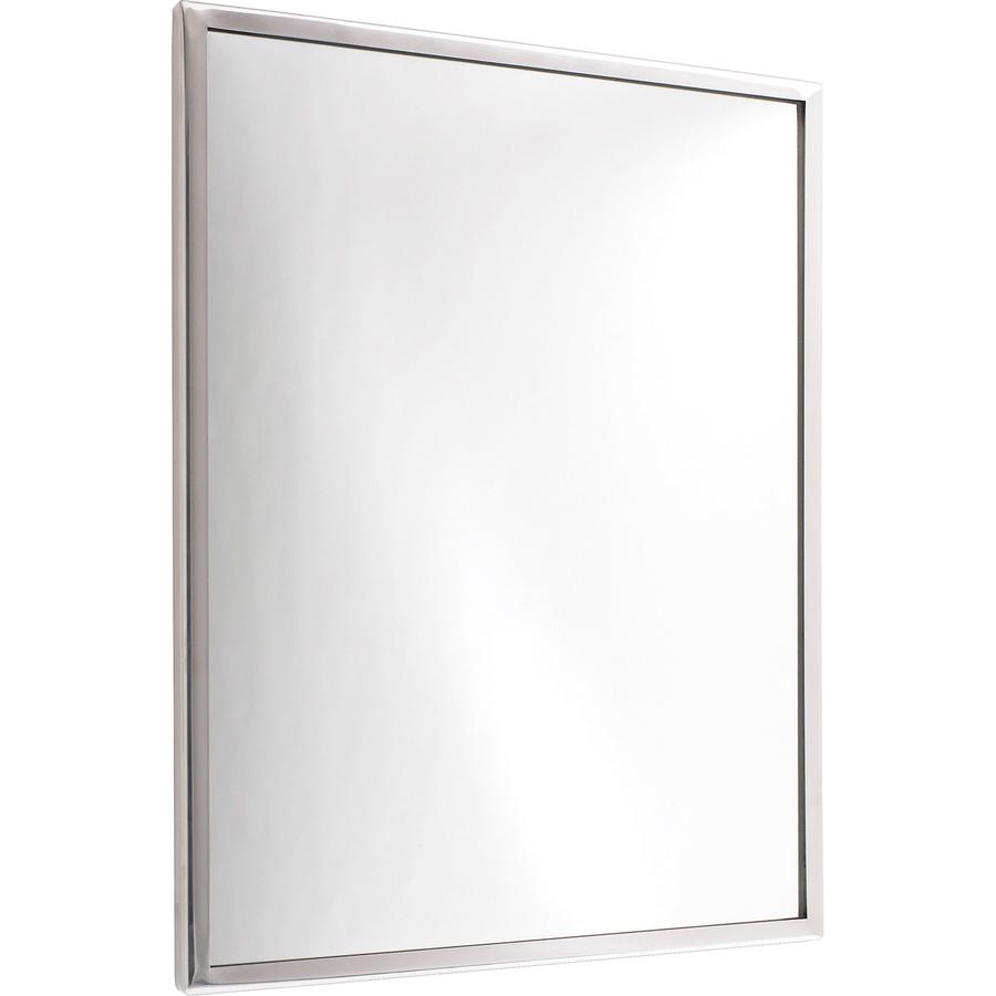 See All Flat Mirror - Rectangular - 18" Width x 24" Length - Stainless Steel - 1 Each. Picture 2