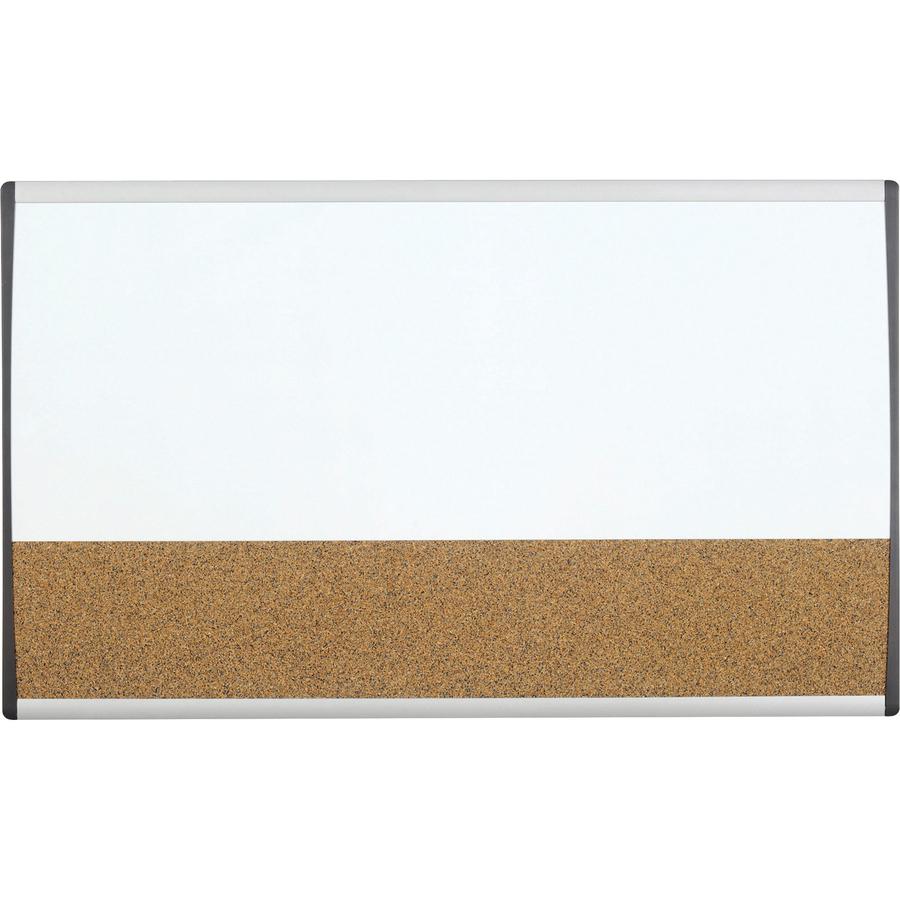 Quartet Arc Cubicle Combination Board - 30" (2.5 ft) Width x 18" (1.5 ft) Height - White Cork Surface - Silver Aluminum Frame - Horizontal - Magnetic - 1 Each. Picture 7
