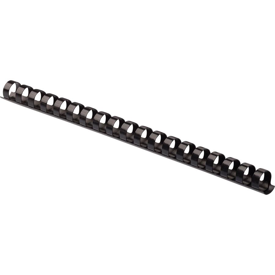 Fellowes Plastic Binding Combs - 0.6" Height x 10.8" Width x 0.6" Depth - 0.62" Maximum Capacity - 120 x Sheet Capacity - For Letter 8 1/2" x 11" Sheet - 19 x Rings - Round - Black - Plastic - 25 / Pa. Picture 2