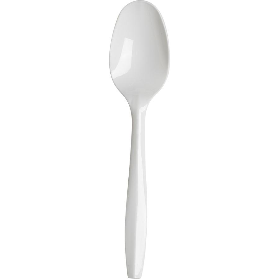 Dixie Medium-weight Disposable Teaspoons by GP Pro - 1000/Carton - Spoon - 1000 x Spoon - White. Picture 4
