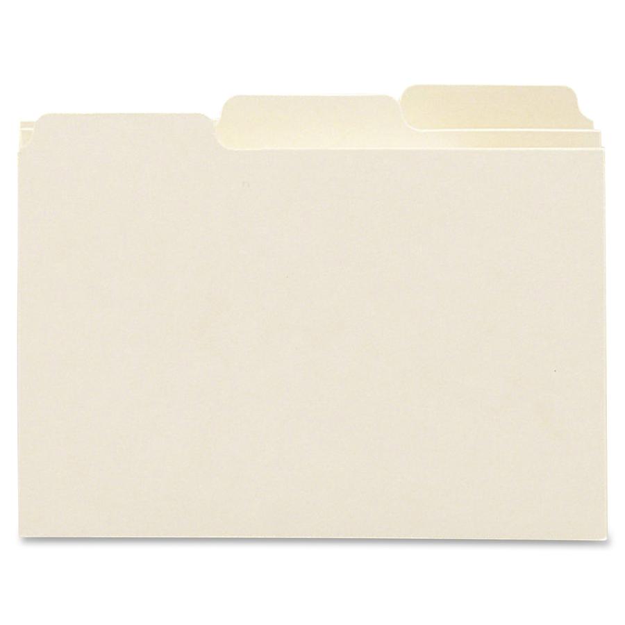 Smead Card Guides with Blank Tab - Blank Tab(s) - 4" Width x 6" Length - Manila Manila Divider - Recycled - 100 / Box. Picture 2
