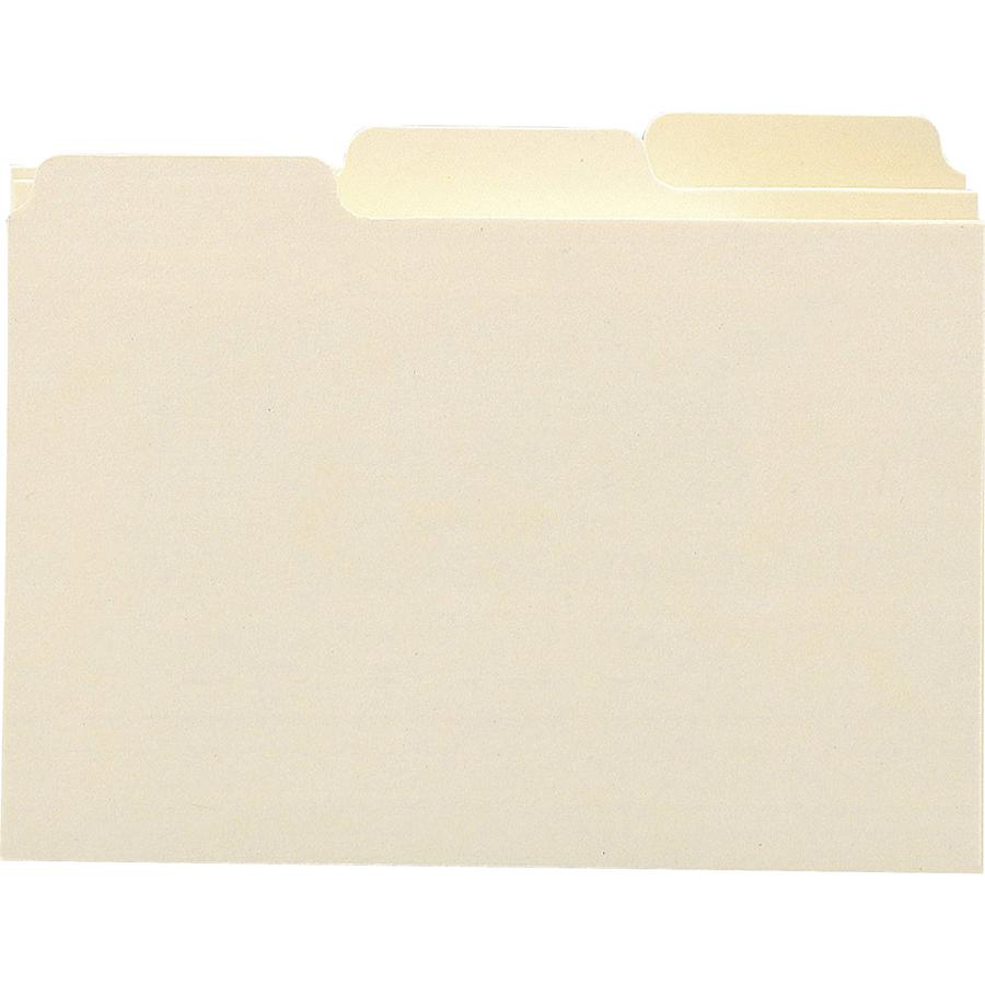 Smead Card Guides with Blank Tab - Blank Tab(s) - 3" Width x 5" Length - Manila Manila Divider - Recycled - 100 / Box. Picture 3