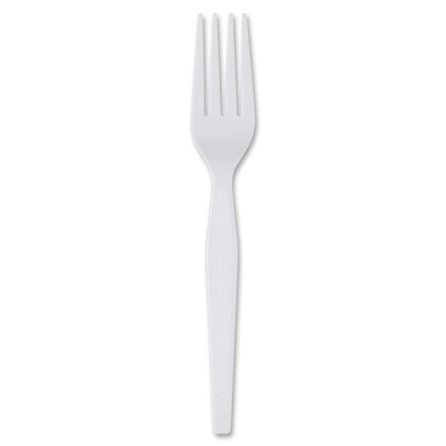 Dixie Heavyweight Disposable Forks by GP Pro - 1000/Carton - White. Picture 3