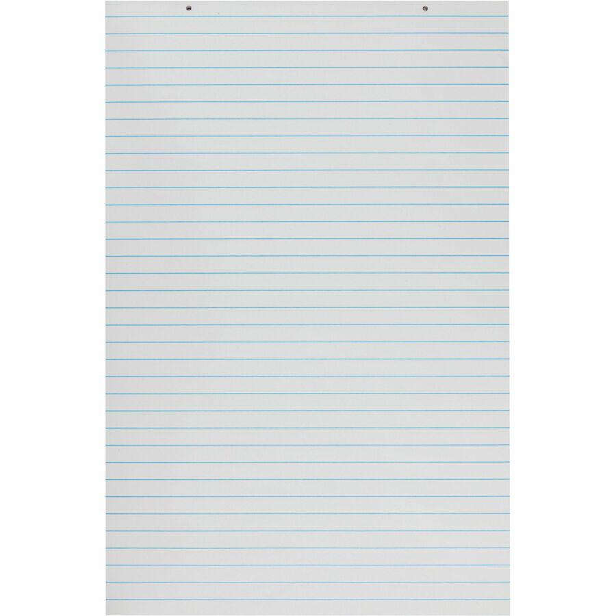 Pacon Ruled Chart Pad - 100 Sheets - Glue - Front Ruling Surface - 1" Ruled - 24" x 36" - White Paper - Chipboard Backing, Hole-punched, Recyclable - 1 Each. Picture 2