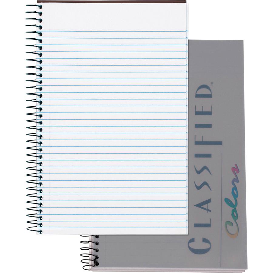 TOPS Classified Business Notebooks - Letter - 100 Sheets - Front Ruling Surface - 20 lb Basis Weight - Letter - 5 1/2" x 8 1/2" - GraphitePlastic Cover - Perforated - 1 Each. Picture 3