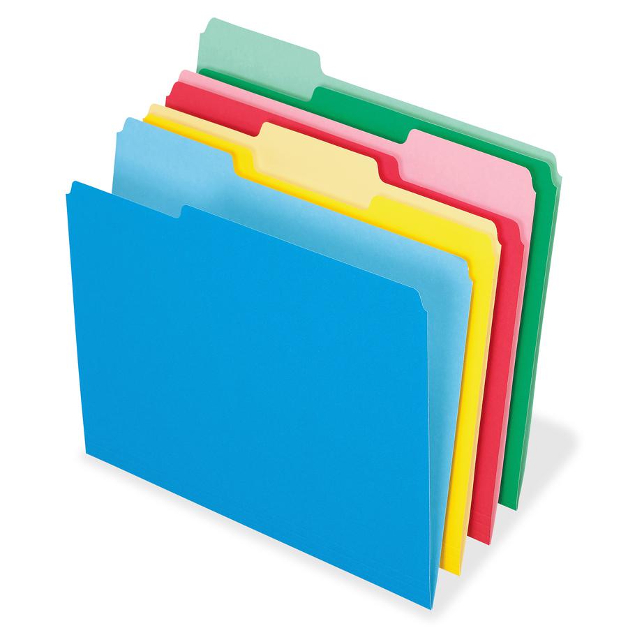 Pendaflex 1/3 Tab Cut Letter Recycled Top Tab File Folder - 8 1/2" x 11" - Top Tab Location - Assorted Position Tab Position - Assorted - 10% Recycled - 24 / Pack. Picture 2