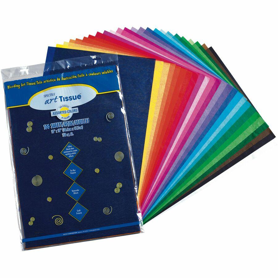 Spectra Art Tissue Deluxe Bleeding Art Tissue - Art Project, Craft Project - 18"Height x 12"Width x 0.10"Length - 100 / Pack - Assorted. Picture 9