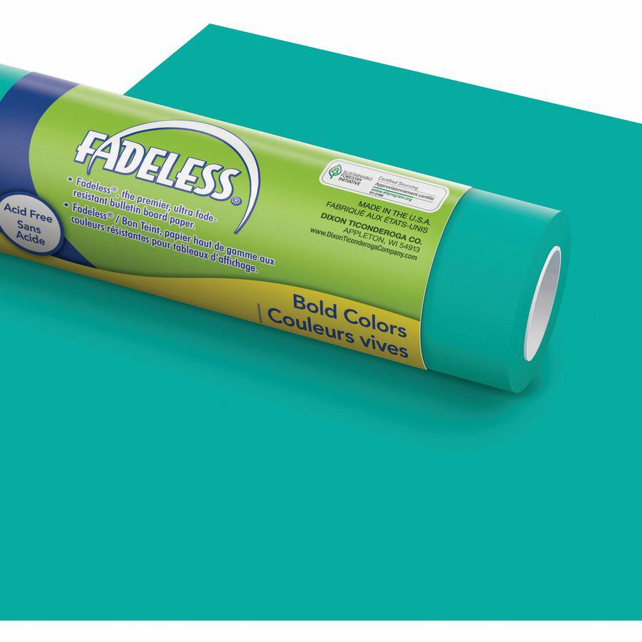 Pacon Fadeless Construction Paper - Bulletin Board - 48"Height x 50 ftWidth x 1.50"Length - 1 / Roll - Teal. Picture 3