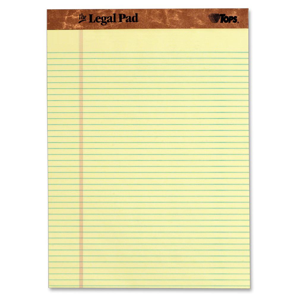 Tops The Legal Pad 75370 Pad 50 Sheets Double Stitched Ruled Red